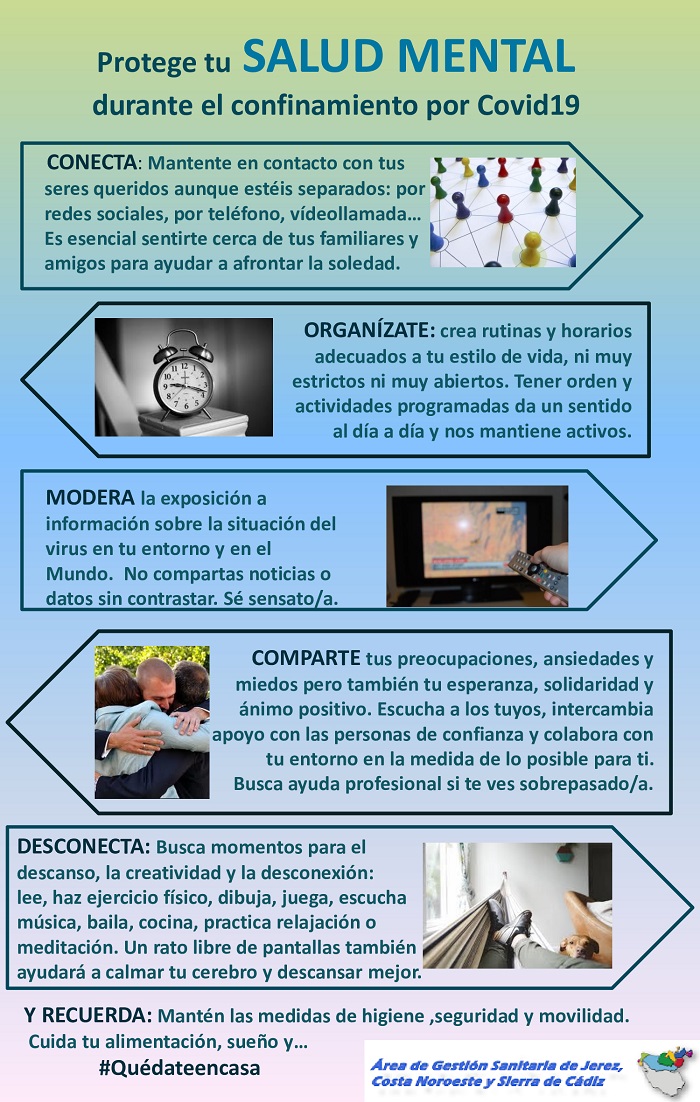 Profesionales de Salud Mental difunden recomendaciones ante el confinamiento