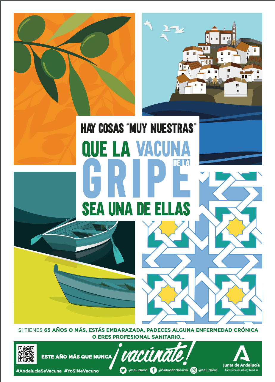 Cartel de la campaña de vacunación contra la gripe.