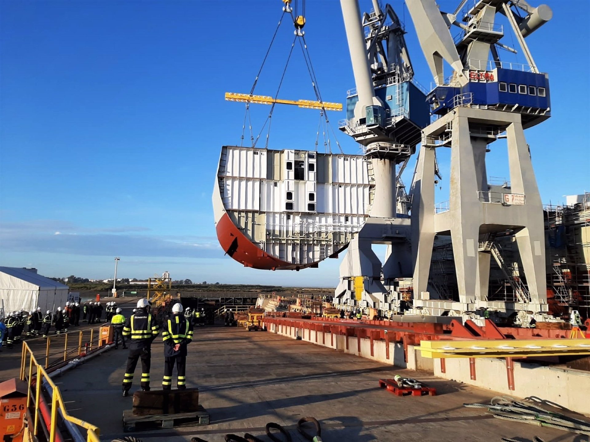 Puesta de la quilla de la cuarta corbeta para Arabia en Navantia San Fernando.