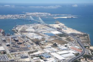 Vista aérea del Puerto de Cádiz.