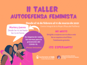 Cartel II Taller Autodefensa Feminista.