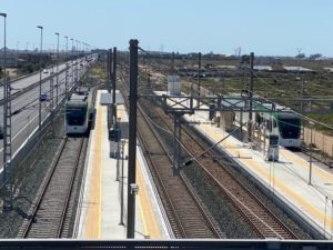 Instalan el sistema de comunicaciones en el tranvía de la Bahía de Cádiz