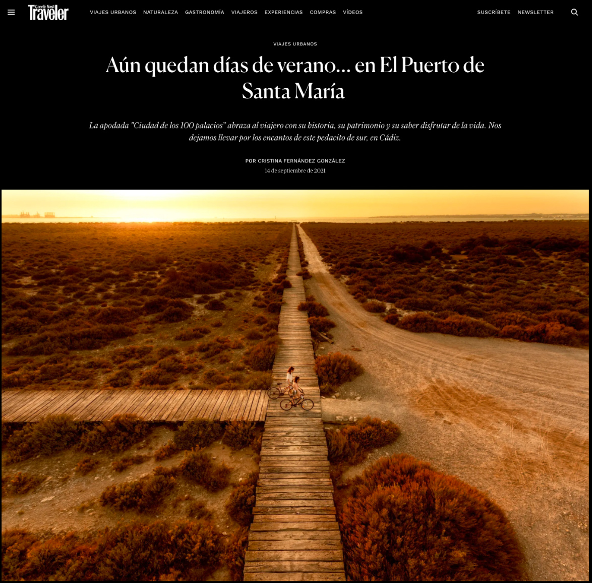 El Puerto, portada del último número de la prestigiosa revista de viajes 'Conde Nást Traveler'