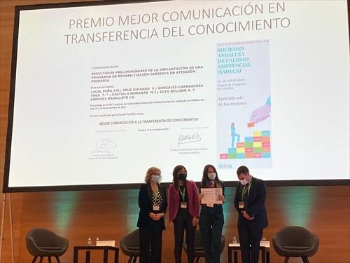 Profesionales sanitarios de Cádiz, premio a la mejor comunicación en el Congreso de Sadeca