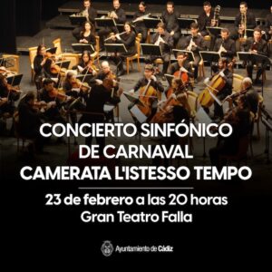 La Camerata L’istesso Tempo ofrece un concierto extraordinario de Carnaval sinfónico en el Gran Teatro Falla